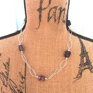 Silver Oval Link Necklace